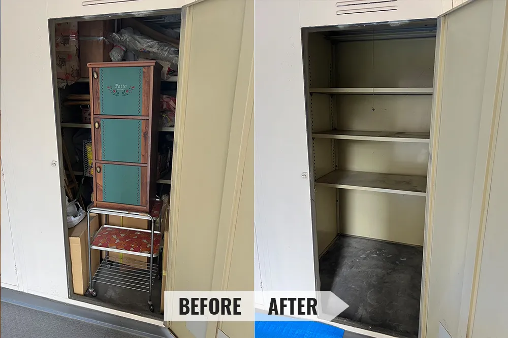 遺品整理の作業事例 物置のビフォーアフター画像