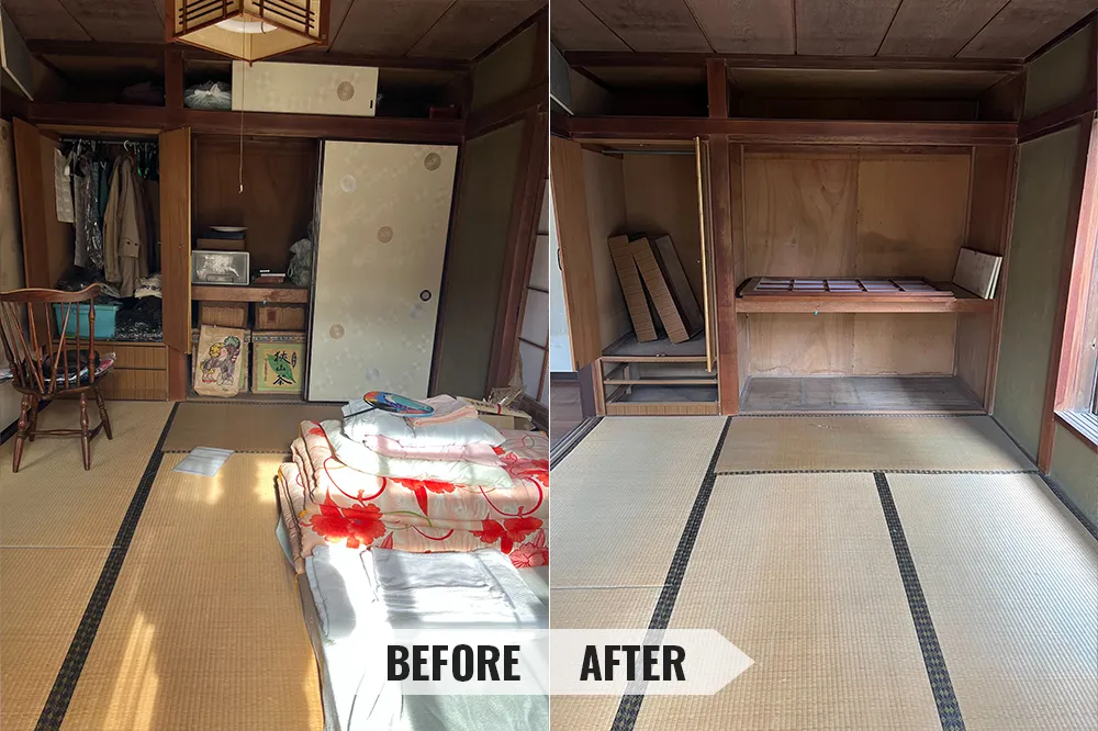 遺品整理の作業事例 部屋のビフォーアフター画像