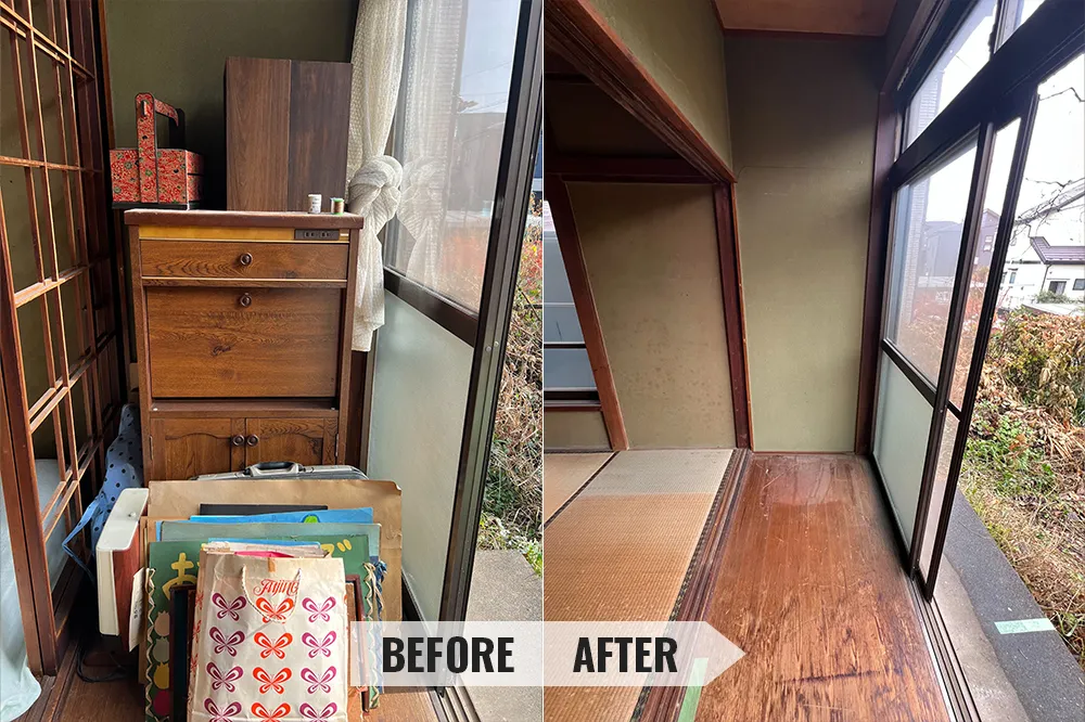 遺品整理の作業事例 部屋のビフォーアフター画像