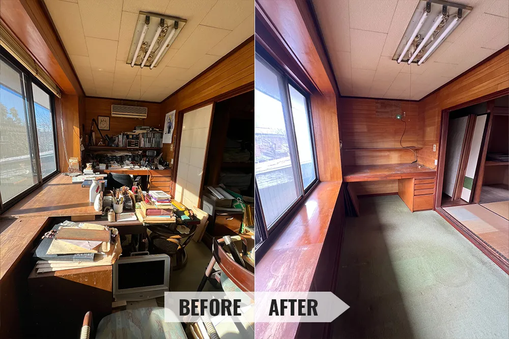 遺品整理の作業事例 部屋のビフォーアフター画像