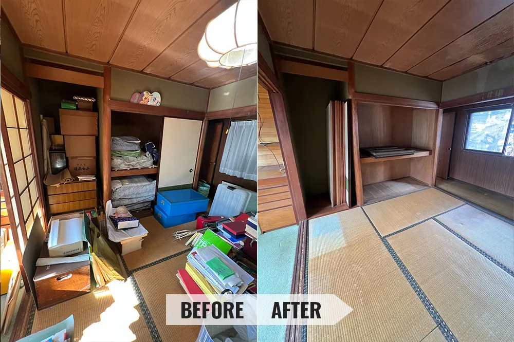 遺品整理の作業事例 部屋のビフォーアフター画像