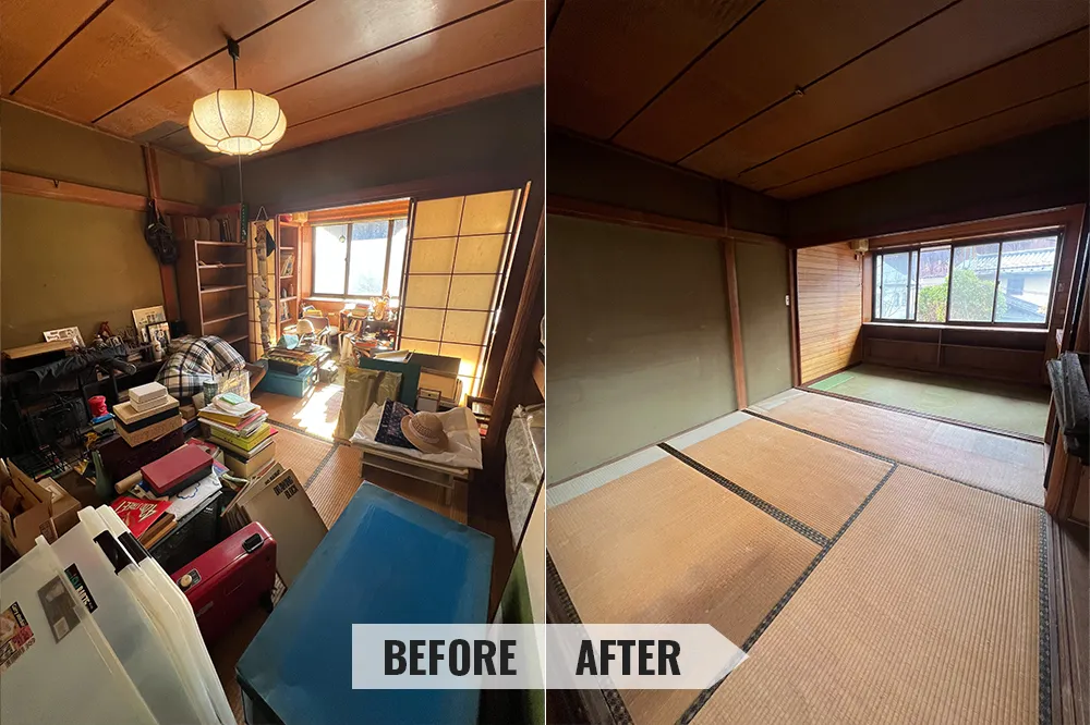 遺品整理の作業事例 部屋のビフォーアフター画像